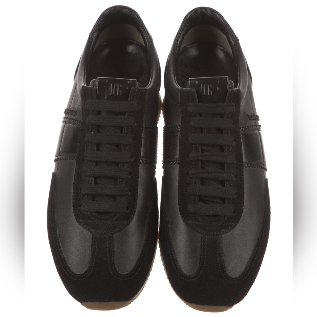 Tom Ford Orford J0948t Black Leather Sneakers Mens 6 Eu 39 Womens 88.5